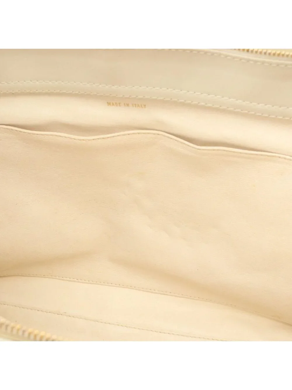 Chanel Tote Quilted White Leather Plastic Chain